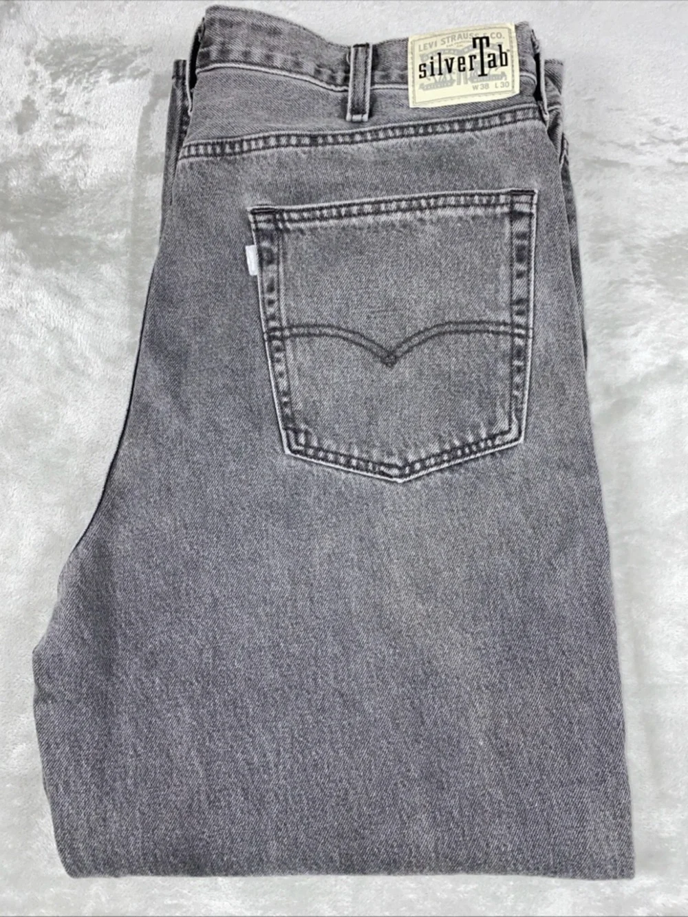 Levi's SilverTab Baggy Jeans Mens 38x30 Gray Relaxed‎ Fit Tapered Y2K Denim